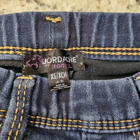 Jordache Pull On Denim Jeggings 63% Cotton 23% Polyester Size XS (4-5) - Picture 3 of 5